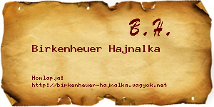 Birkenheuer Hajnalka névjegykártya